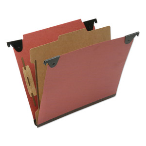 AbilityOne 7530016815829, SKILCRAFT Classification Folder, 2" Expansion, 1 Divider, 2 Fasteners, Letter Size, Red Exterior, 10/Box Product Image 