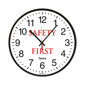 AbilityOne 6645016986556 SKILCRAFT Safety Message Quartz Wall Clock, Safety First, 12.75" Overall Diameter, 1 AA (sold separately) View Product Image