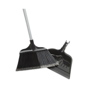 AbilityOne 7920016994055, SKILCRAFT Extra Wide-Angle Broom with Dustpan, 15", Black/Gray Product Image 