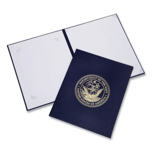 AbilityOne 7510017011808, SKILCRAFT Awards Certificate Binder, Navy Seal, 14.5 x 11.5, Navy Blue/Gold Product Image 