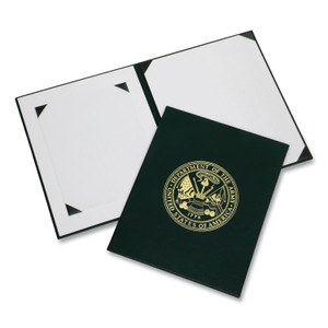 AbilityOne 7510017011805, SKILCRAFT Awards Certificate Binder, Army Seal, 14.5 x 11.5, Green/Gold View Product Image