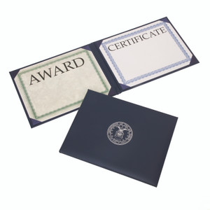 AbilityOne 7510017145931, SKILCRAFT Awards Certificate Padded Cover Binder, USAF Seal, 11.62 x 9.12, Blue/Silver View Product Image