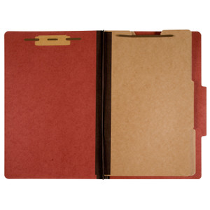 AbilityOne 7530009908884, SKILCRAFT Classification Folder, 2" Expansion, 2 Dividers, 6 Fasteners, Letter Size, Earth Red Exterior Product Image 