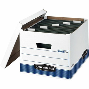 Bankers Box Hang'N'Stor File Storage Box - Internal Dimensions: 12.38" Width x 15.19" Depth x 10" Height - External Dimensions: 13" Width x 16" Depth x 10.5" Height - Media Size Supported: Letter, Legal - Lift-off Closure - Medium Duty Product Image 