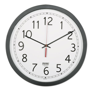 AbilityOne 6645016238824 SKILCRAFT Quartz Wall Clock, 16.5" Overall Diameter, Black Case, 1 AA (sold separately) View Product Image