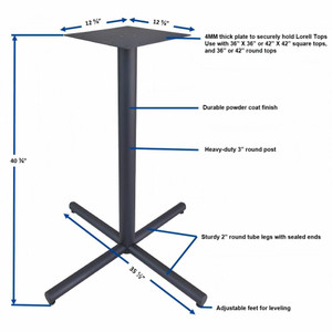 Lorell Hospitality/Conference X-Base - 40.8" Height x 45" Width - (LLR61643) Product Image 