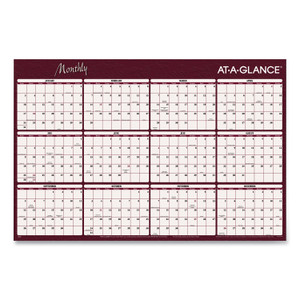 AT-A-GLANCE Reversible Horizontal Erasable Wall Planner, 48 x 32, Assorted Sheet Colors, 12-Month (Jan to Dec): 2024 View Product Image