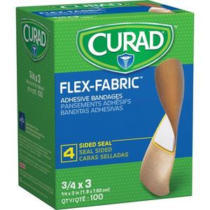 Curad Comfort Cloth Adhesive Fabric Bandages - - 0.75" Width x 3" Length - Tan Product Image 