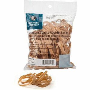 Business Source Premium Quality Rubber Bands - Size: #64 - 3.5" Length x 250 mil Thickness - Natural Product Image 