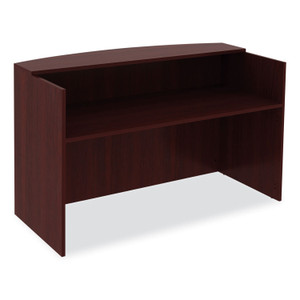 Alera Valencia Series Reception Desk with Transaction Counter, 71" x 35.5" x 29.5" to 42.5", Mahogany View Product Image