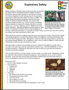 FACT SHEETS, EXPLOSIVE SAFETY, 8.5X11", ENGLISH Product Image 