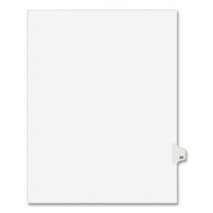 Avery Preprinted Legal Exhibit Side Tab Index Dividers, Avery Style, 10-Tab, 20, 11 x 8.5, White, 25/Pack, (1020) View Product Image