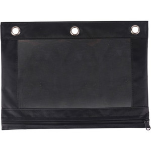 Business Source Binder Pencil Pouch - 10" Height x 7.4" Width - Black Product Image 