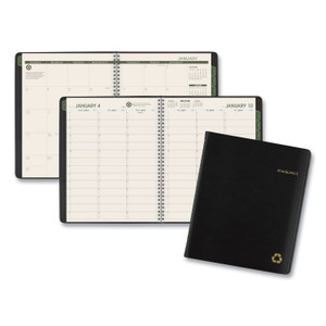 Recycled Weekly Vertical-Column Format Appointment Book, 8.75 x 7, Black Cover, 12-Month (Jan to Dec): 2026 Product Image 