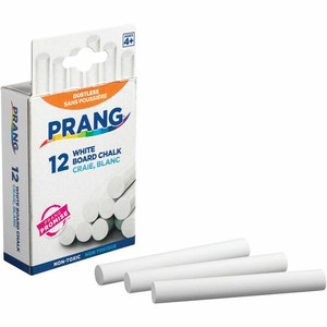 Prang Nontoxic Chalk Sticks - 3.3" Length - White - 12/Box - (DIX31144BD) Product Image 