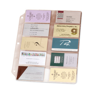 Cardinal Business Card Refill Pages, For 2 x 3.5 Cards, Clear, 20 Cards/Sheet, 10 Sheets/Pack View Product Image