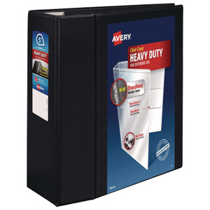 Avery Heavy-Duty View Binder with DuraHinge and Locking One Touch EZD Rings, 3 Rings, 5" Capacity, 11 x 8.5, Black View Product Image