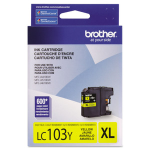 Brother LC103Y Innobella High-Yield Ink, 600 Page-Yield, Yellow View Product Image