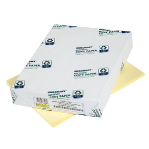 AbilityOne 7530011476811, SKILCRAFT Colored Copy Paper, 20 lb Bond Weight, 8.5 x 11, Yellow, 500 Sheets/Ream, 10 Reams/Carton View Product Image