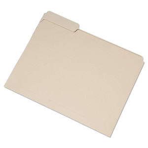 AbilityOne 7530016458093, SKILCRAFT Single Tab File Folders, 1/3-Cut Tabs: Left Position, Letter Size, 0.75" Expansion, Manila, 100/Box View Product Image