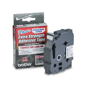 Brother P-Touch TZ Extra-Strength Adhesive Laminated Labeling Tape, 0.7" x 26.2 ft, Black on Matte Silver (BRTTZES941) View Product Image