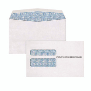 Adams W-2 Gummed Seal Double-Window Envelopes, Commercial Flap, Gummed Closure, 5.63 x 9, White, 24/Pack View Product Image