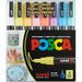 uniball™ POSCA Paint Marker - 0.9 mm Fine Bullet, 1.3 mm Marker Point - Erasable - Washable - White, Yellow, Apricot, Pink, Lavender, Blue, Green Ink - Water Based Product Image 