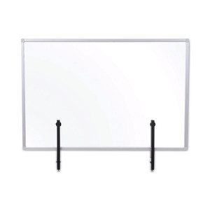 MasterVision Protector Series Glass Aluminum Desktop Divider, 47.2 x 0.16 x 35.4, Clear View Product Image