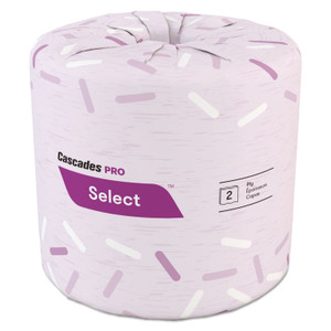 Cascades PRO Select Standard Bath Tissue, 2-Ply, White, 4 x 3.19, 500/Roll, 96/Carton (CSDB040) View Product Image