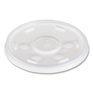 Dart 10 oz HIPS Plastic Straw-Slotted Lid - Translucent - (DCC10SL) Product Image 