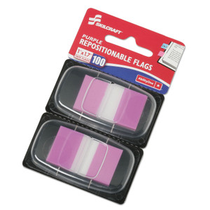 AbilityOne 7510013158654, SKILCRAFT Page Flags, 1 x 1.75, Purple, 50 Flags/Dispenser, 2 Dispensers/Pack100/Pack Product Image 