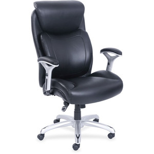 Lorell Wellness by Design Big & Tall Chair with Flexible Air Technology - Black Seat Color - Bonded Leather Seat Material - Black Back Color - Bonded Leather Back Material - 5-star Base - (LLR48843) Product Image 