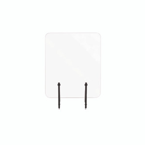 MasterVision Protector Series Frameless Glass Desktop Divider, 35.4 x 0.16 x 35.4, Clear/Aluminum View Product Image