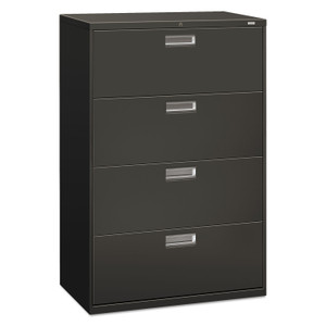 HON Brigade 600 Series Lateral File, 4 Legal/Letter-Size File Drawers, Charcoal, 36" x 18" x 52.5" (HON684LS) View Product Image