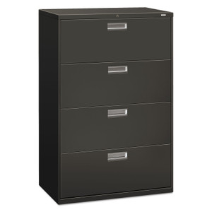 HON Brigade 600 Series Lateral File, 4 Legal/Letter-Size File Drawers, Charcoal, 36" x 18" x 52.5" View Product Image
