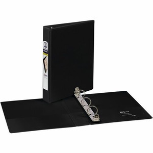 Avery Durable View Binder 1" , Round Rings, 5" x 8" , Black - 1" Binder Capacity - Half-letter - 5 1/2" x 8 1/2" Sheet Size - 175 Sheet Capacity - 175 Ring(s) Product Image 
