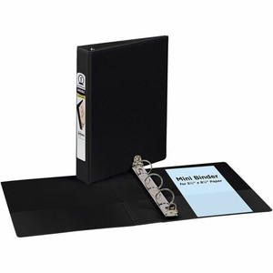Avery Durable View Binder 1" , Round Rings, 5" x 8" , Black - 1" Binder Capacity - Half-letter - 5 1/2" x 8 1/2" Sheet Size - 175 Sheet Capacity - 175 Ring(s) Product Image 