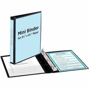 Avery Mini Durable View Binder - 1/2" Binder Capacity - Half-letter - 5 1/2" x 8 1/2" Sheet Size - 100 Sheet Capacity - 100 x 0.50" Ring(s) Product Image 