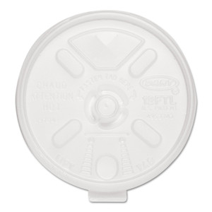 Dart Lift n' Lock Plastic Hot Cup Lids, With Straw Slot, Fits 10 oz to 14 oz Hot Cups, Translucent, 100/Sleeve, 10 Sleeves/Carton View Product Image