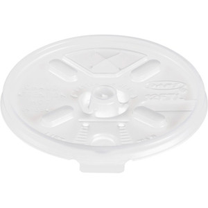 Dart Lift-n-Lock Coffee Cup Clear Lids - Dome - Plastic - White, Translucent - 100/Bag Product Image 