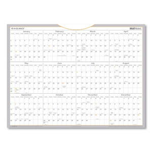 AT-A-GLANCE WallMates Self-Adhesive Dry Erase Yearly Planning Surfaces, 24 x 18, White/Gray/Orange Sheets, 12-Month (Jan to Dec): 2024 View Product Image