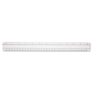 Westcott 12" Magnifying Ruler, Standard/Metric, Plastic, Clear View Product Image