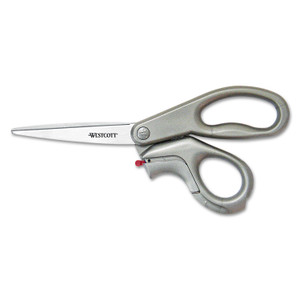 Westcott E-Z Open Box Opener Stainless Steel Shears, 8" Long, 3.25" Cut Length, Offset Gray Handle View Product Image