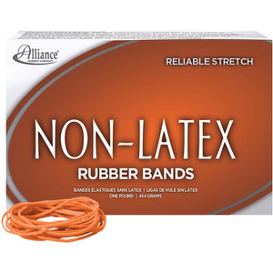 Alliance Rubber Rubber Bands - Size: #19 - 3.5" Length x 0.1" Width - Latex-free, Stretchable - Synthetic Rubber - Orange Product Image 