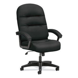 HON Pillow-Soft Executive High-Back Chair | Fixed Arms | Black Fabric - Black Seat Color - (HON2095HPWST10T) Product Image 