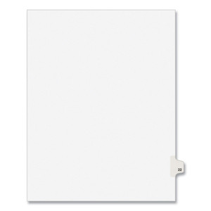 Avery Preprinted Legal Exhibit Side Tab Index Dividers, Avery Style, 10-Tab, 22, 11 x 8.5, White, 25/Pack, (1022) View Product Image