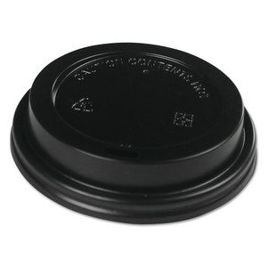 Boardwalk Hot Cup Lids, Fits 10 oz to 20 oz Hot Cups, Black, 1,000/Carton (BWKHOTBL1020) View Product Image