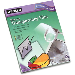 Apollo Write-On Transparency Film Sheets - Letter - 8 1/2" x 11" - Clear Product Image 