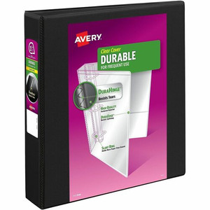 Avery Durable View Binder 1" , Slant D Rings, Black - 1 1/2" Binder Capacity - Letter - 8 1/2" x 11" Sheet Size - 375 Sheet Capacity - 375 Ring(s) Product Image 