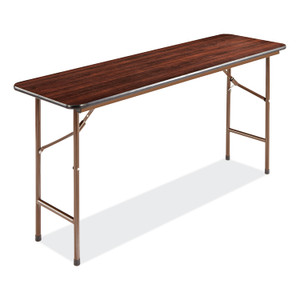 Alera Wood Folding Table, Rectangular, 59.88w x 17.75d x 29.13h, Mahogany (ALEFT726018MY) View Product Image